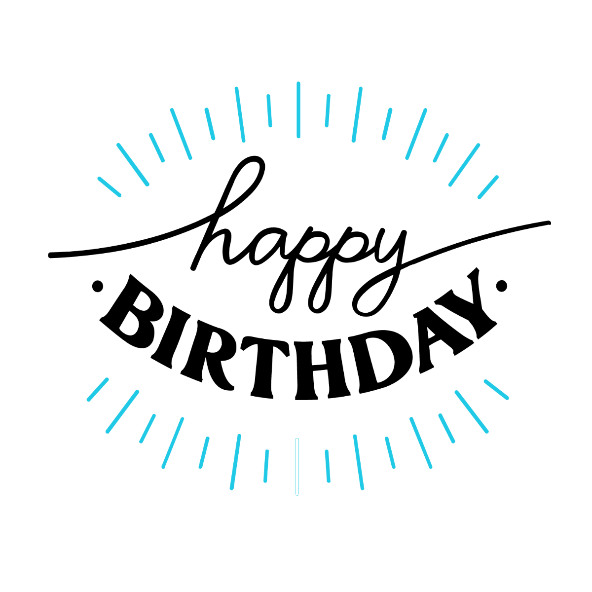Happy Birthday Lettering Vector Template