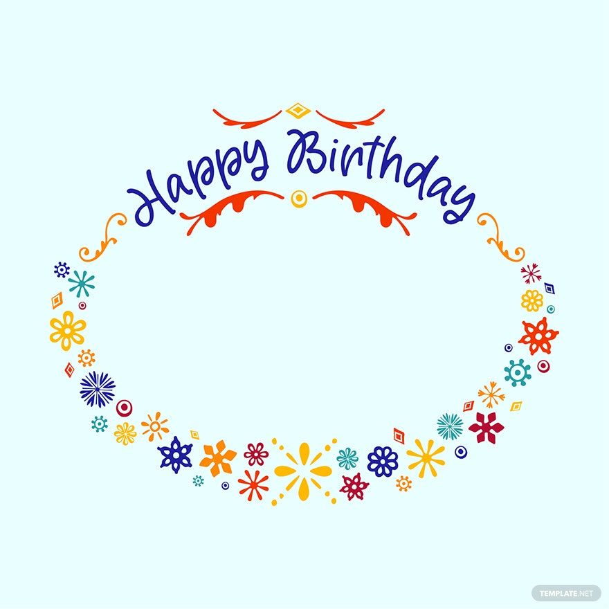 Happy Birthday Ornament Border Vector in Illustrator, EPS, SVG, JPG, PNG