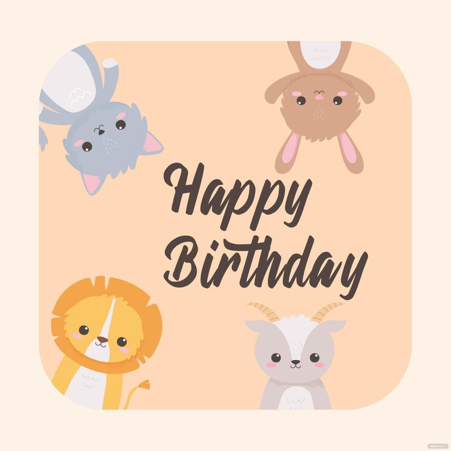 Free Animals Happy Birthday Vector - EPS, Illustrator, JPG, PNG, SVG |  