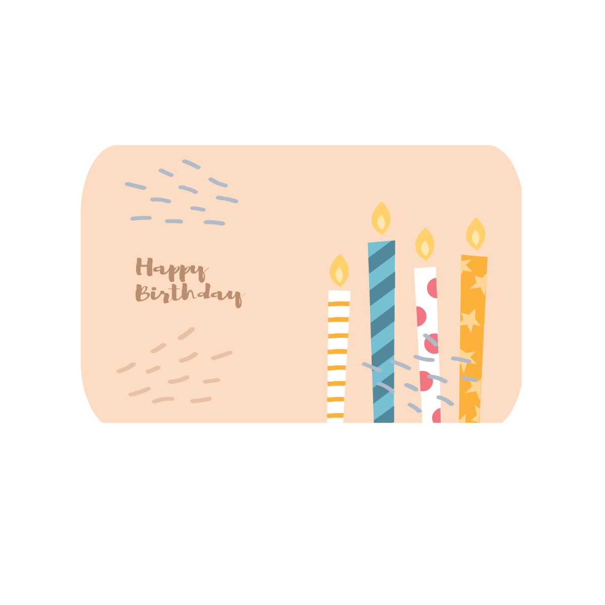 Cartoon Happy Birthday Candle Vector Template