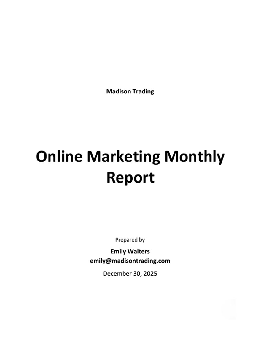 Simple Monthly Report Template