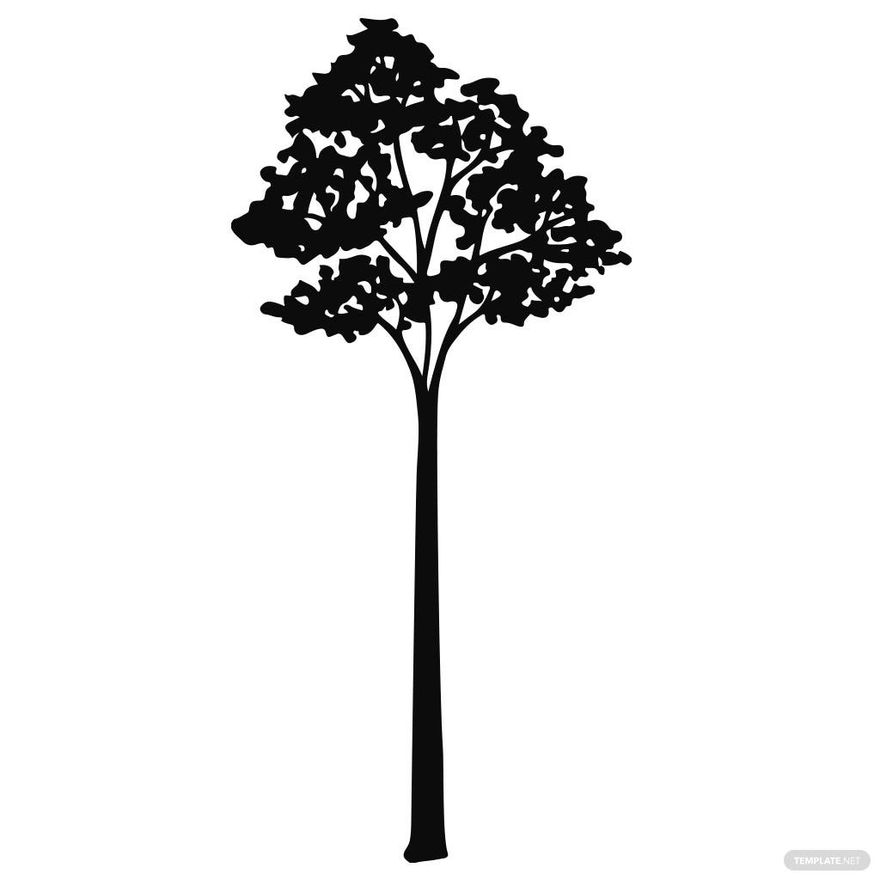 Tall Tree Silhouette In PSD Illustrator SVG JPG EPS PNG Download 
