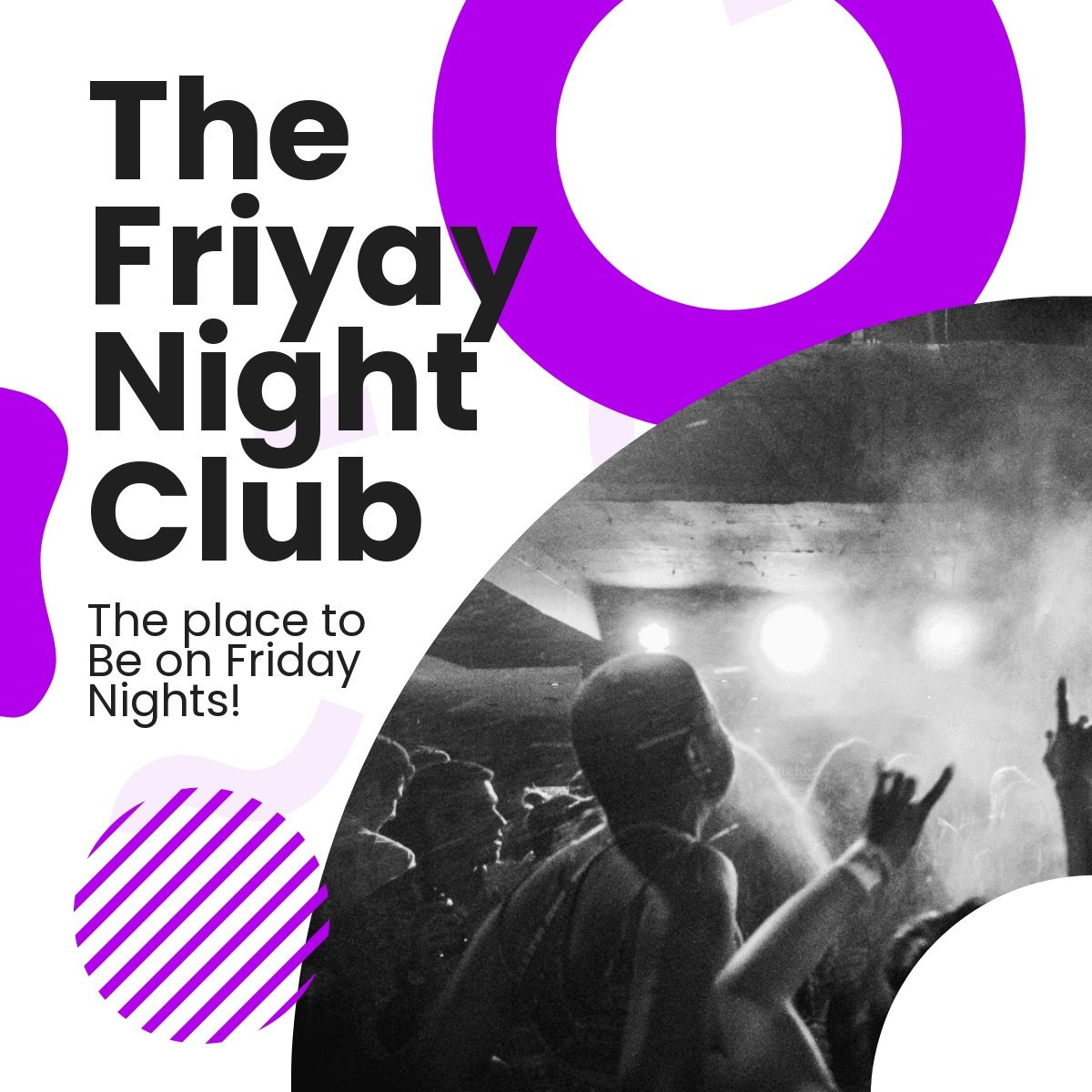 Free Friday Nightclub Linkedin Post Template