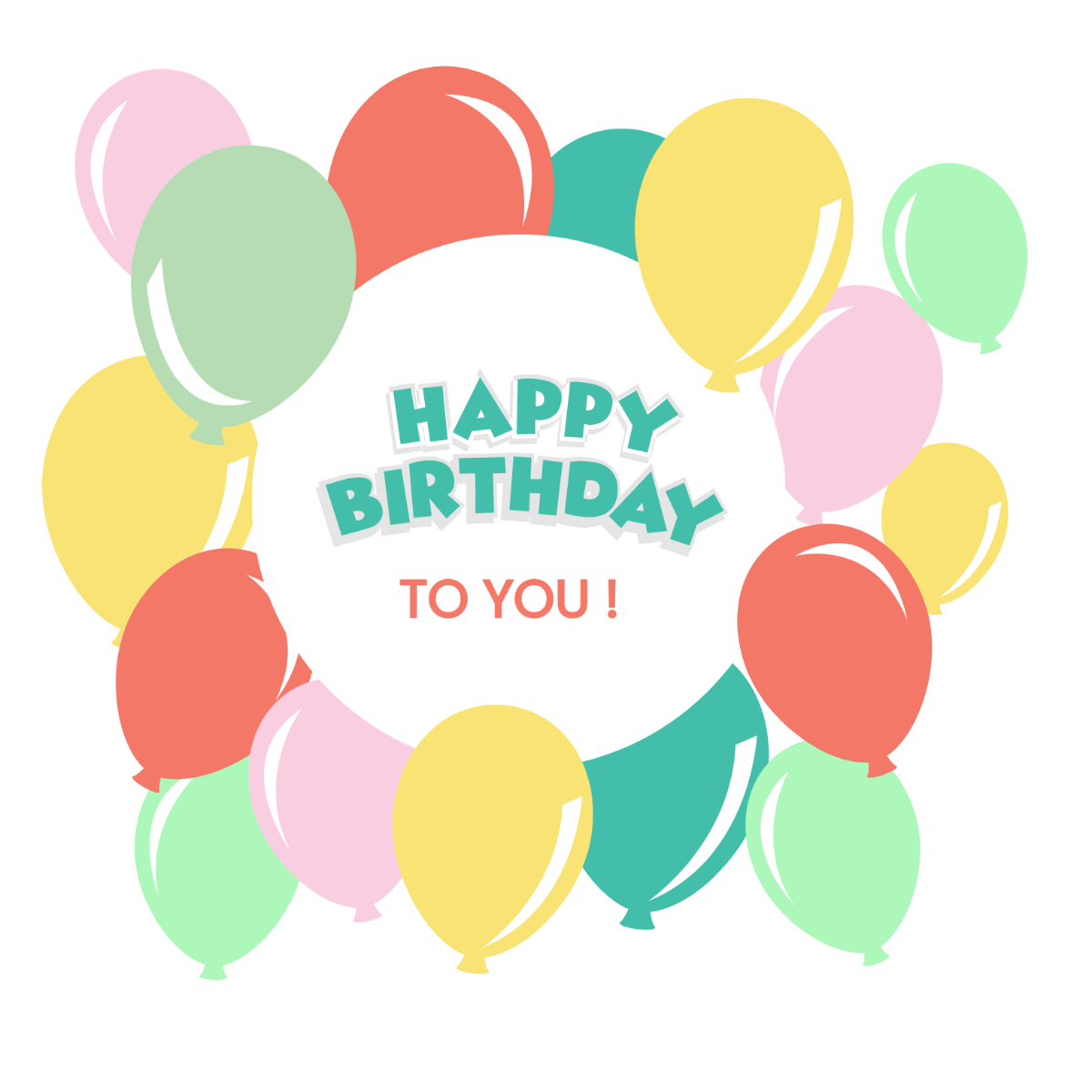 Happy Birthday Greeting Card Vector Template