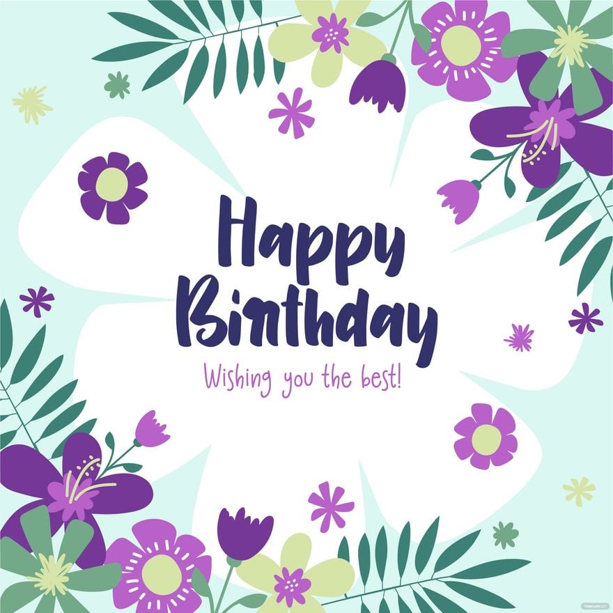 Free Floral Birthday Card Vector