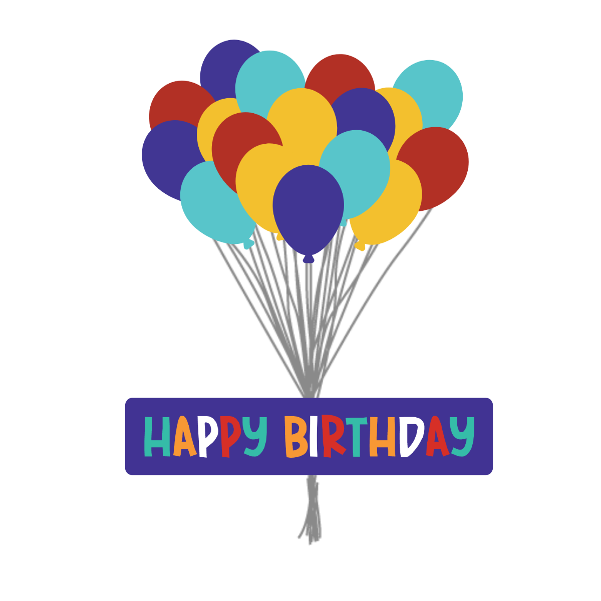 Happy Birthday Balloon Banner Vector Template