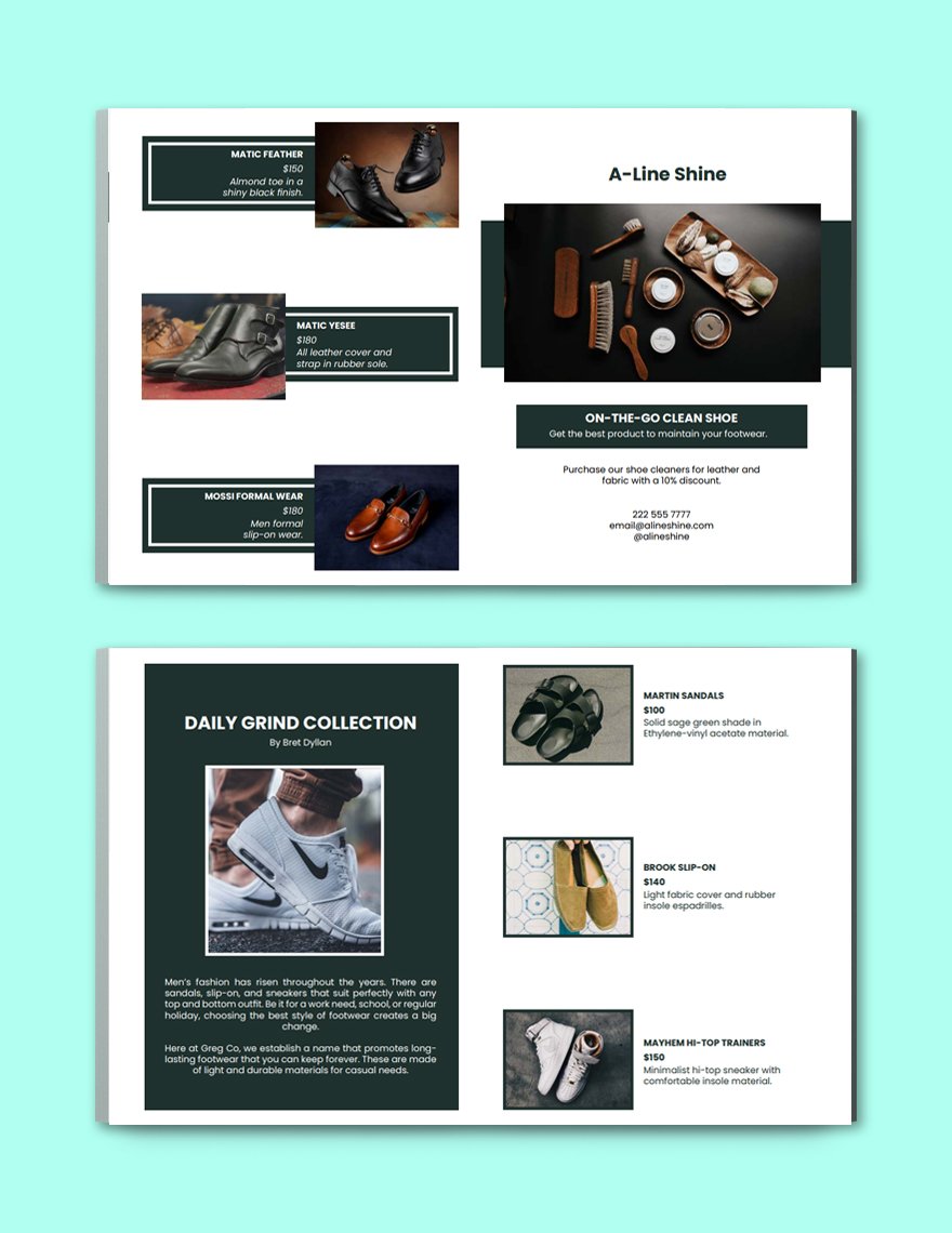 Shoes Sale Catalog Template Sample
