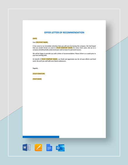 Offer Letter of Recommendation