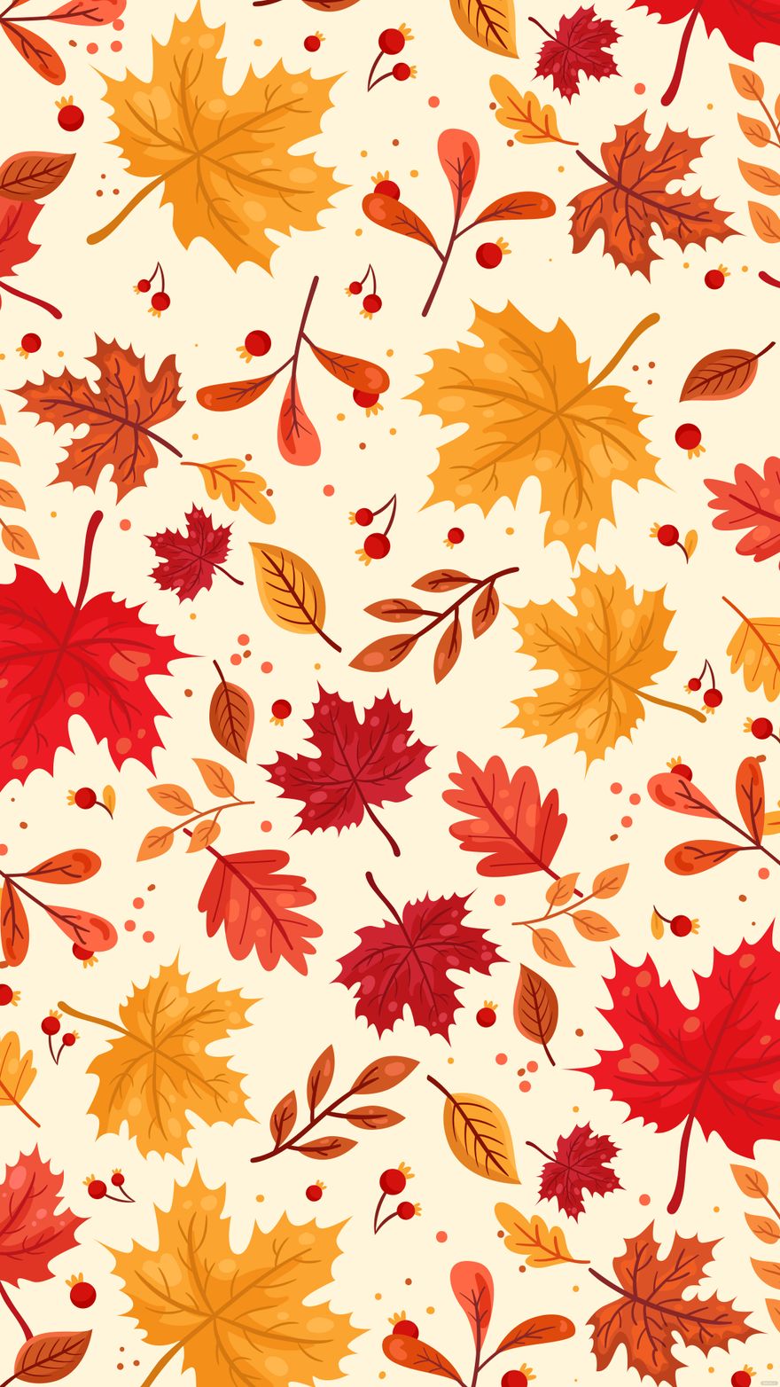 Fall Leaves iPhone Background in Illustrator, EPS, SVG, JPG