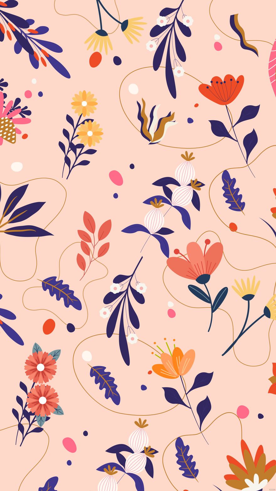 Free Spring Flower iPhone Background in Illustrator, EPS, SVG, JPG