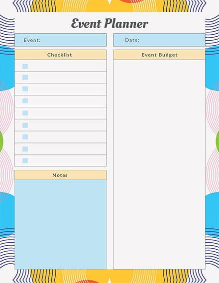 Yearly Event Planner Template