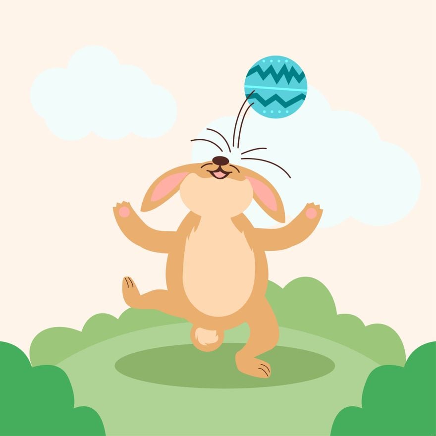 Free Cartoon Rabbit Illustration in Illustrator, EPS, SVG, JPG, PNG