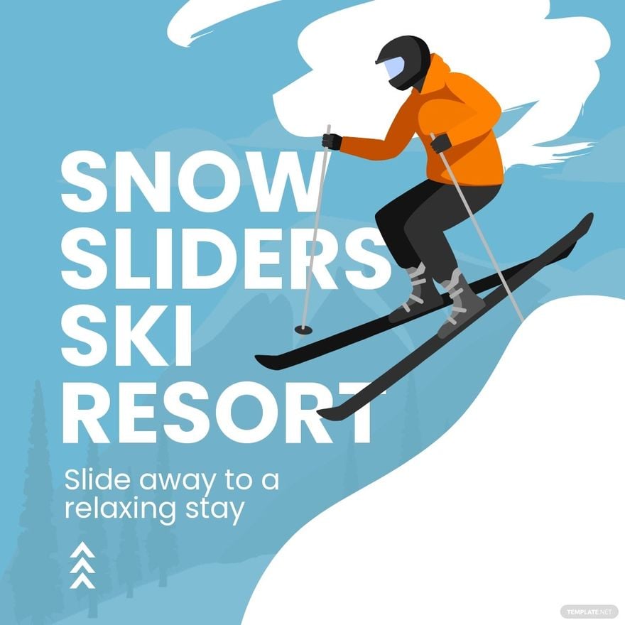 Skiing Vacation Instagram Post Template