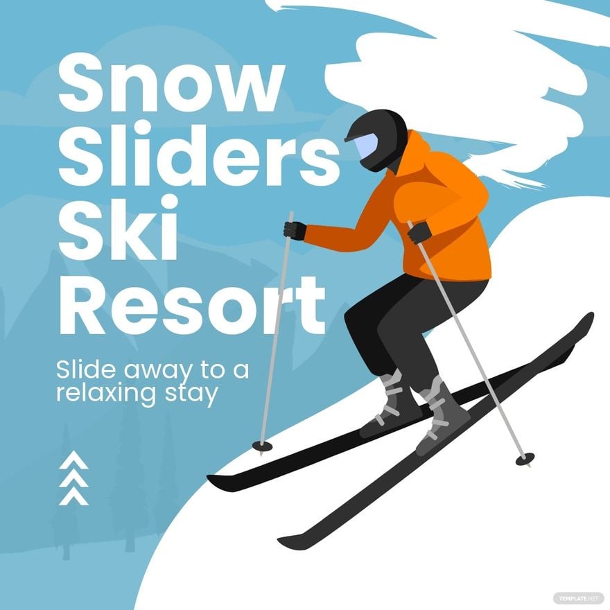 Skiing Vacation Linkedin Post Template