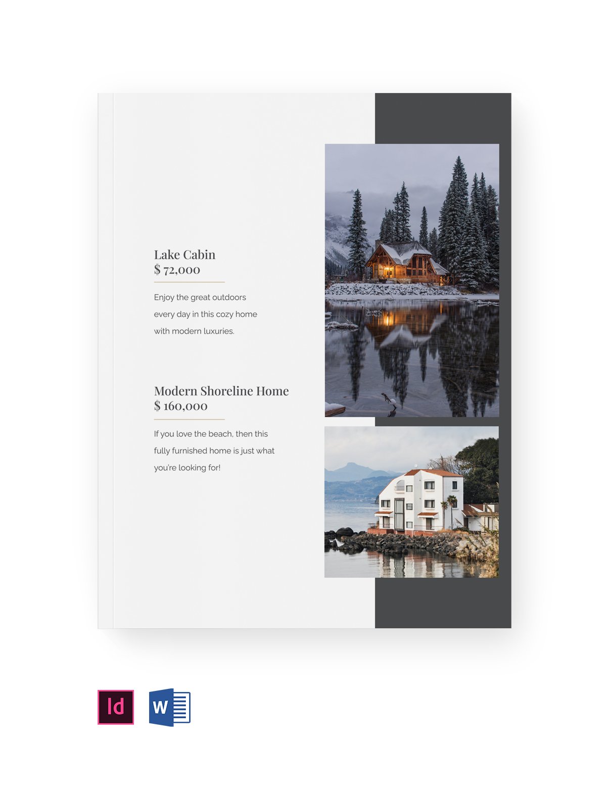 One Page Real Estate Catalog Template