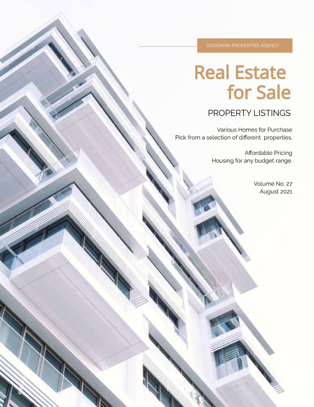 One Page Real Estate Catalog Template