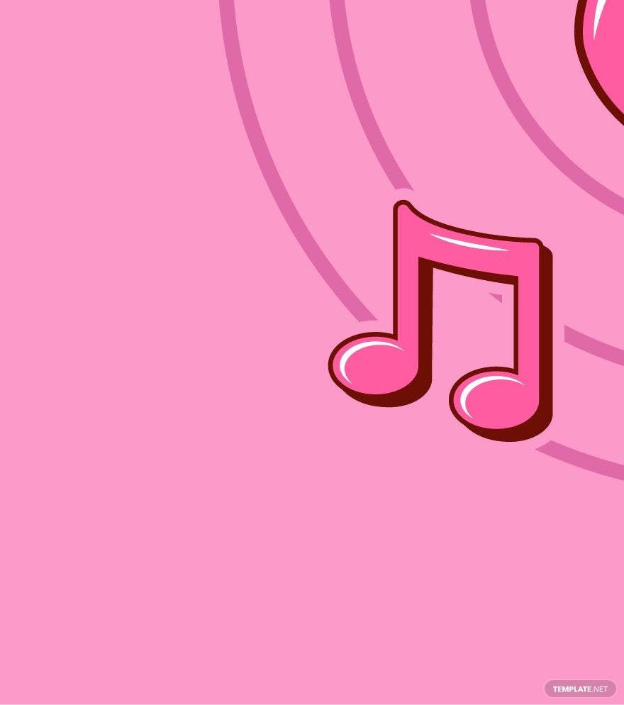 Pink Music Note Vector