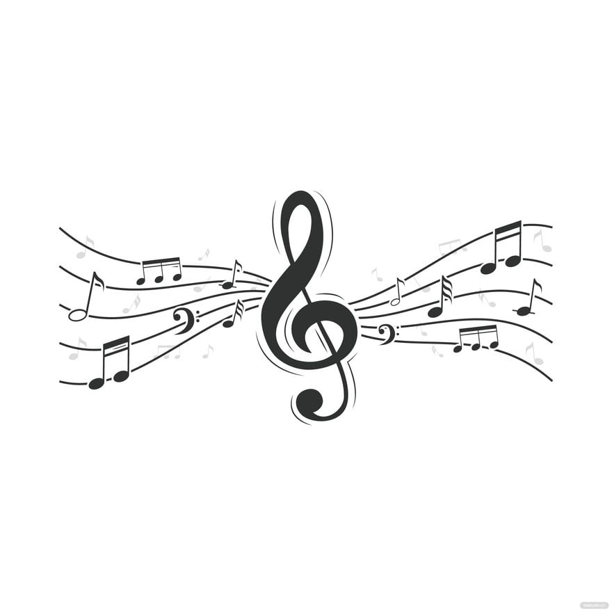 Black and White Music Note Vector