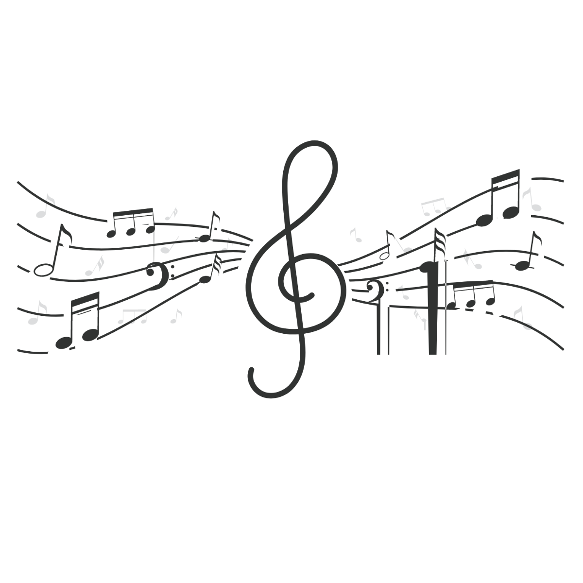 Free Black and White Music Note Vector