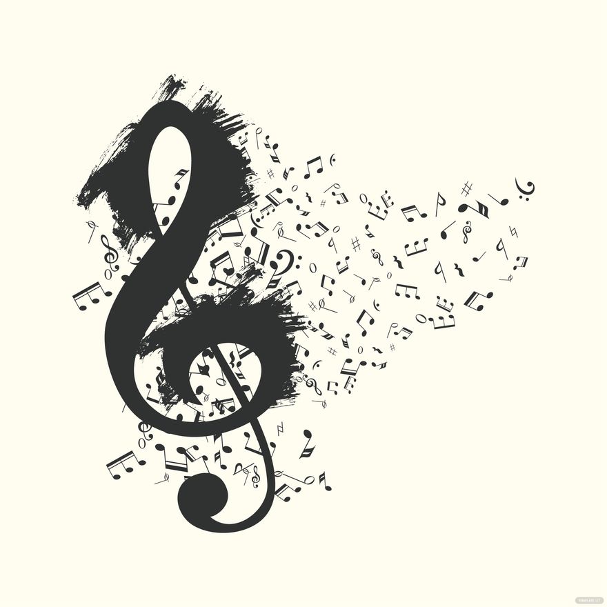 Grunge Music Note Vector