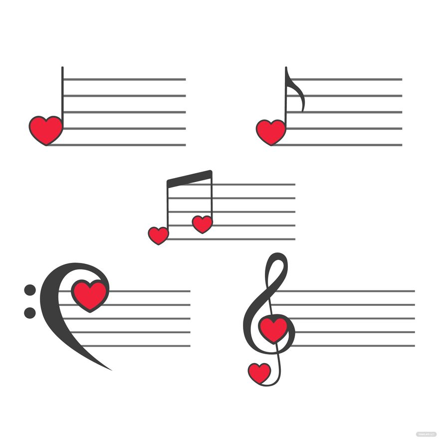 Free Music Note Heart Vector Download In Illustrator EPS SVG JPG 