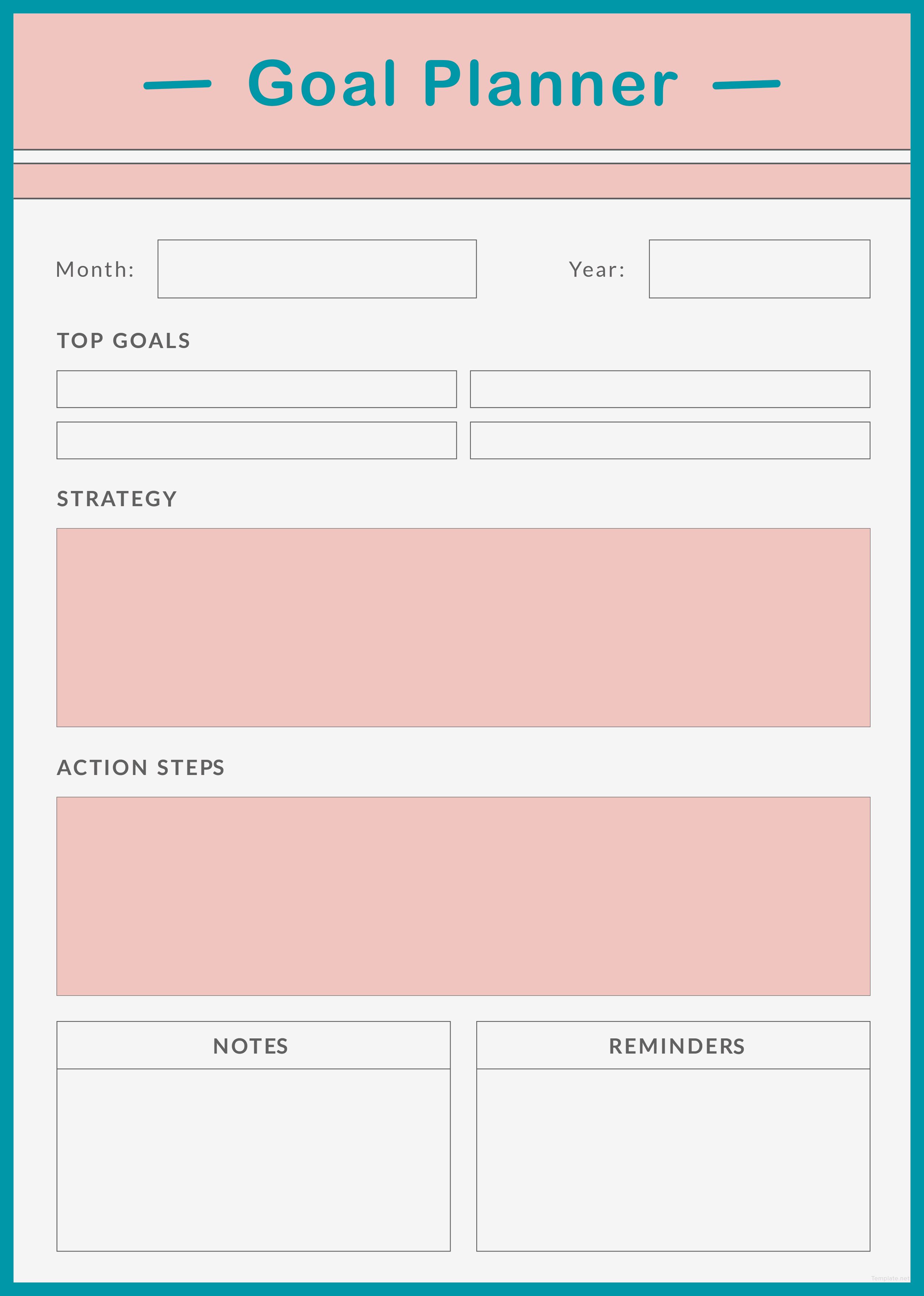 Free Goal Planner Template in Adobe Illustrator, InDesign