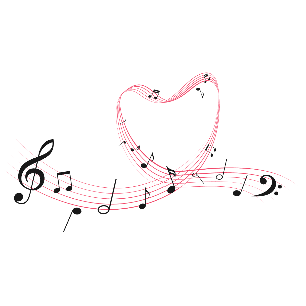 Music Heart Vector Template