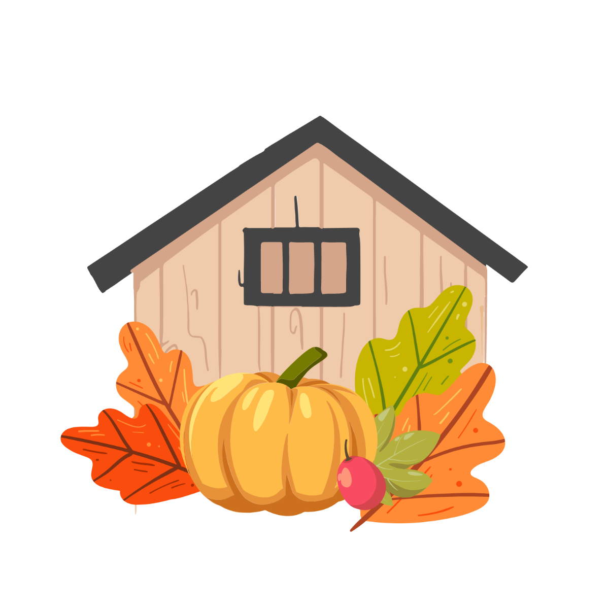 Thanksgiving House Vector Template