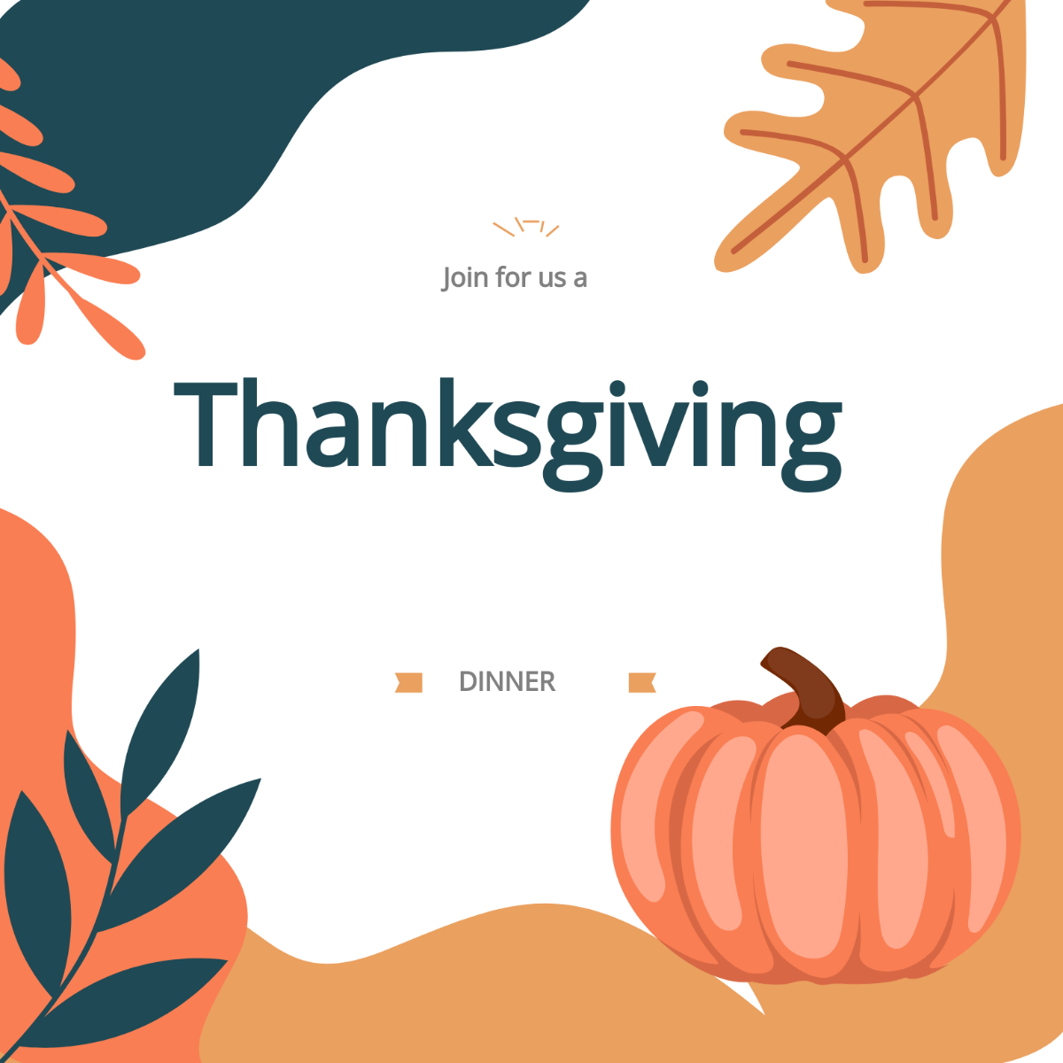 Happy Thanksgiving Invitation Vector Template