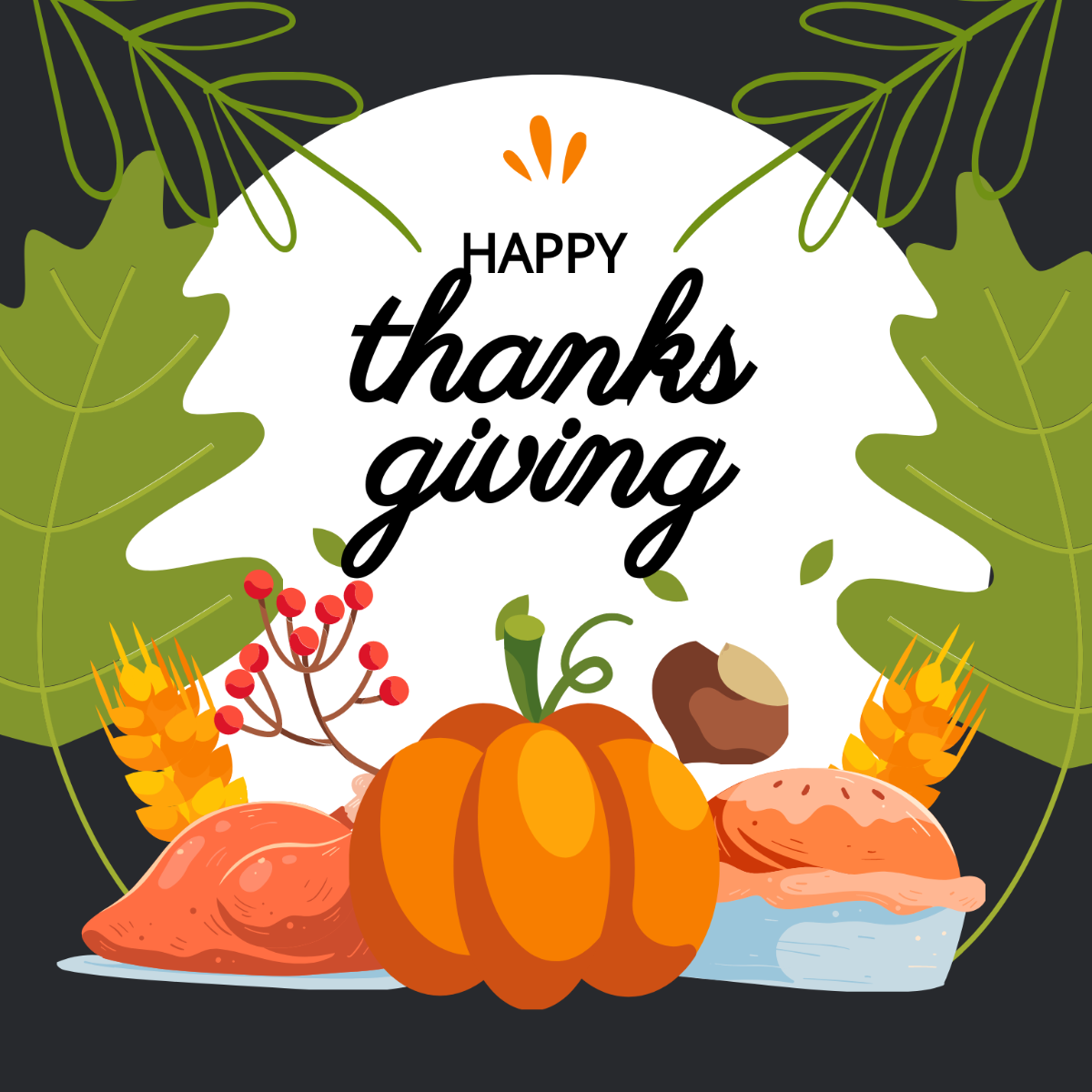Thanksgiving Poster Vector Template