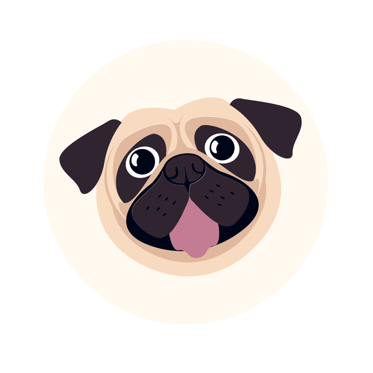 Free Pug Face Vector Template