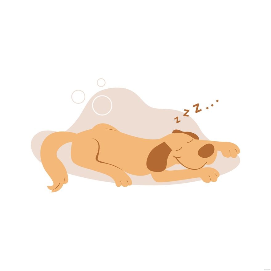 Free Cartoon Sleeping Dog Vector in Illustrator, EPS, SVG, JPG, PNG