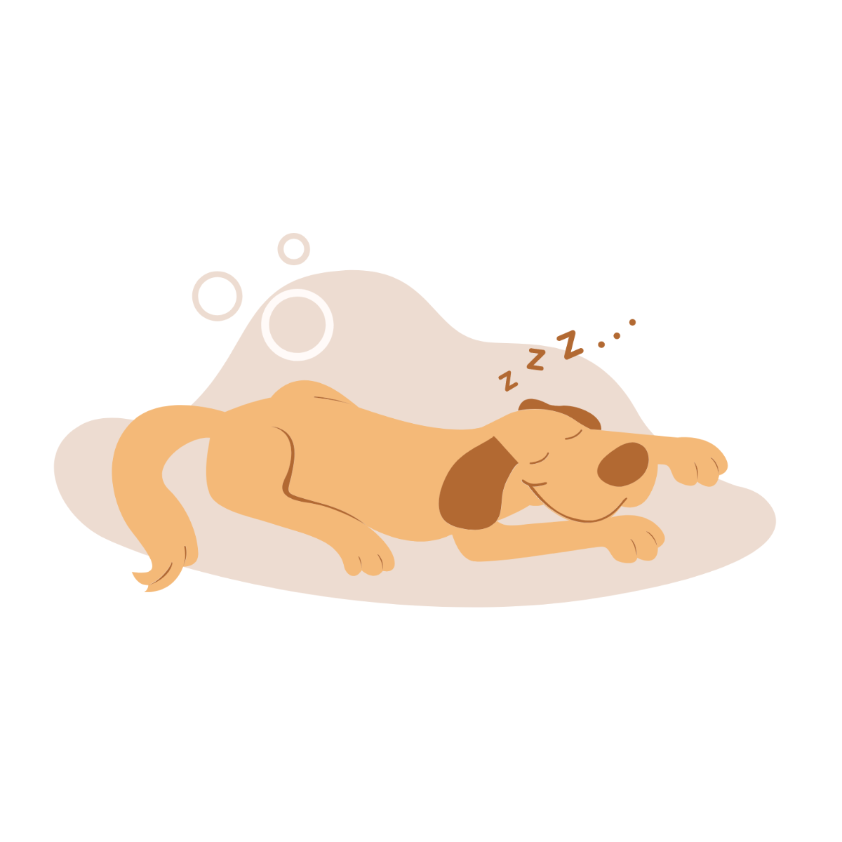 Free Cartoon Sleeping Dog Vector Template