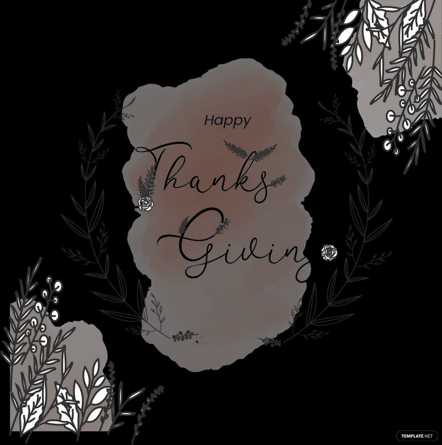 Free Black and White Happy Thanksgiving Vector