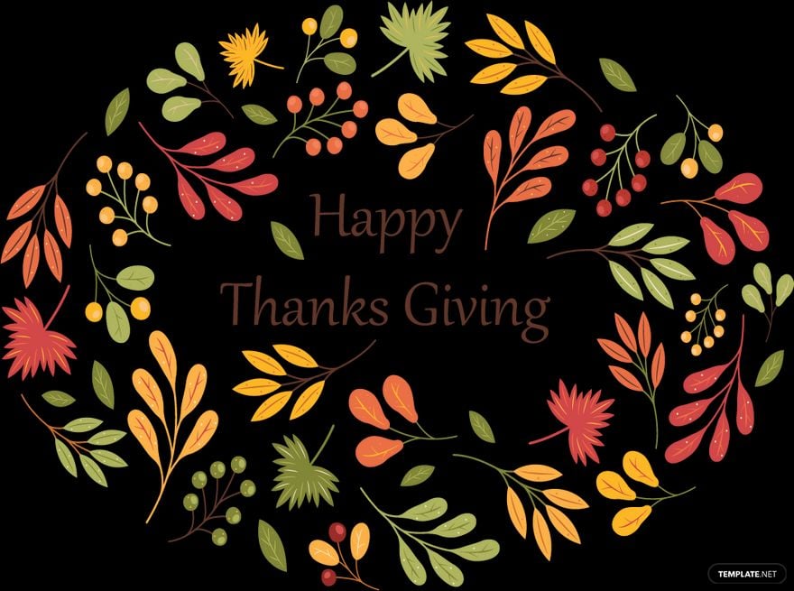 Free Floral Happy Thanksgiving Vector