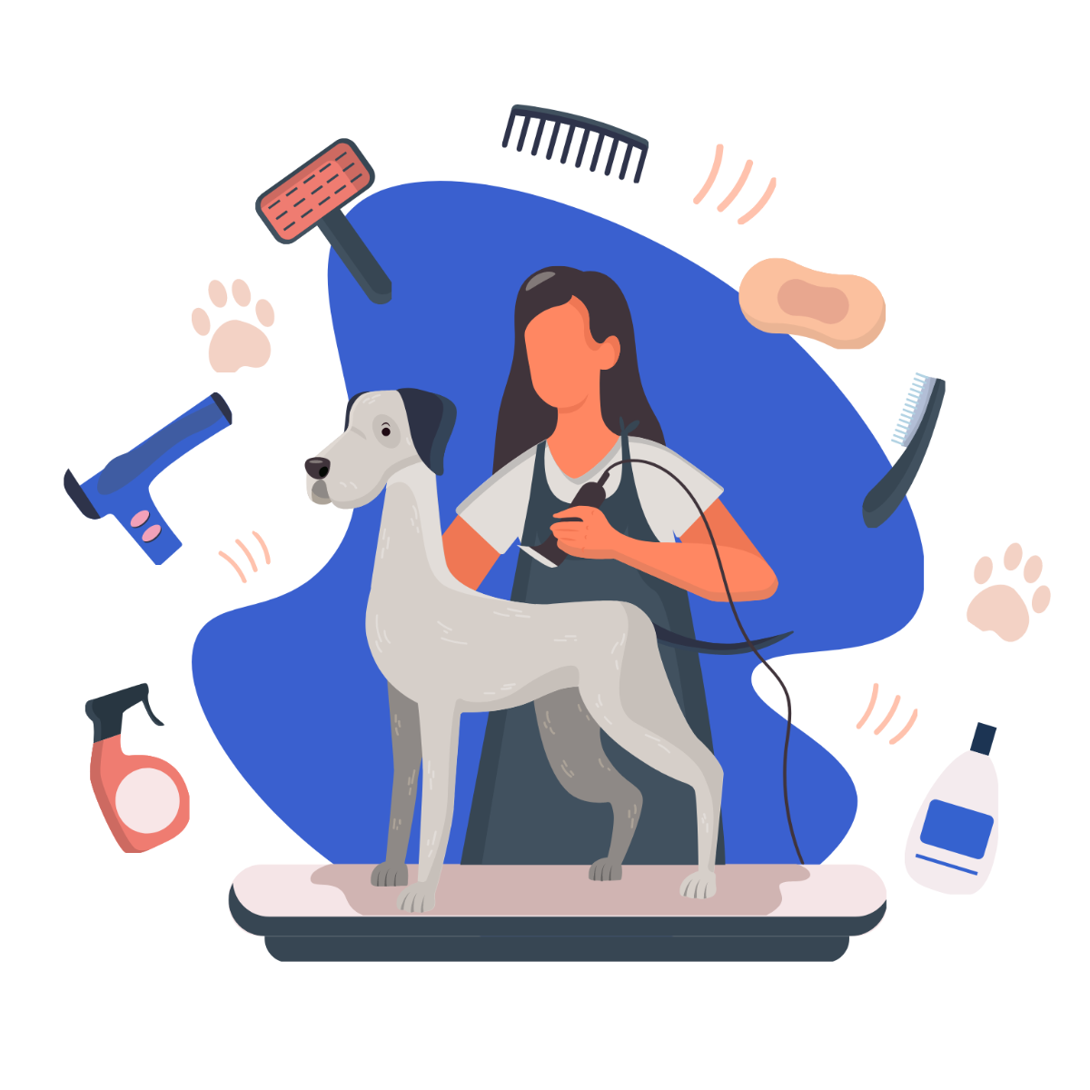 Dog Grooming Vector Template