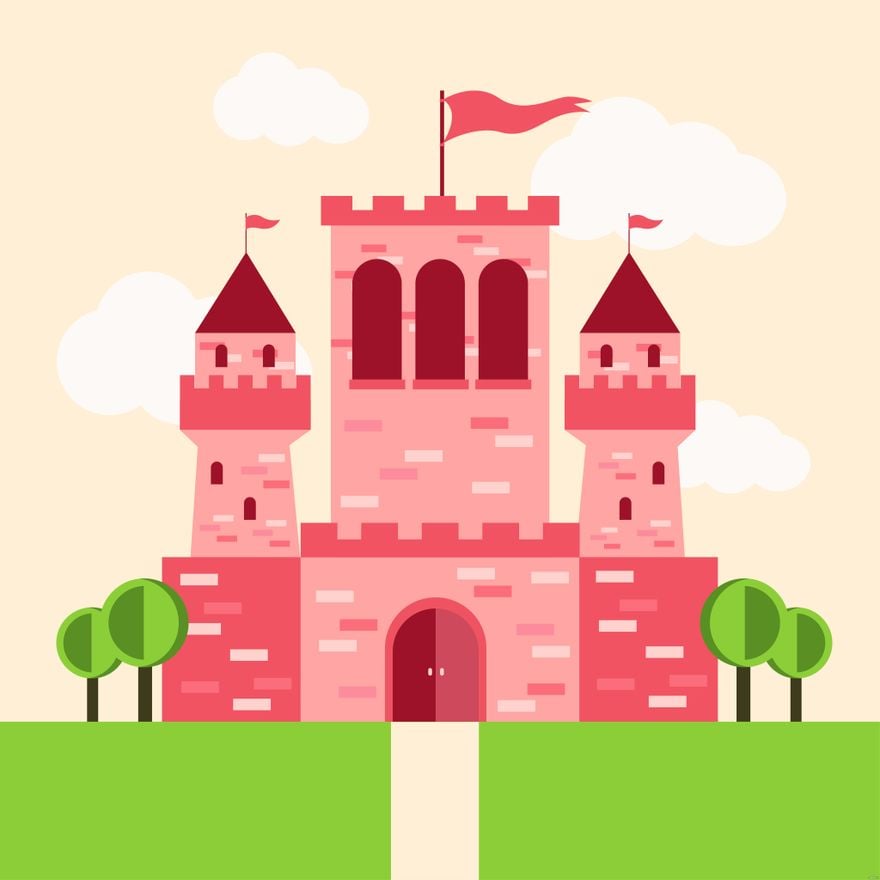 Free Cartoon Castle Illustration - EPS, Illustrator, JPG, PNG, SVG |  