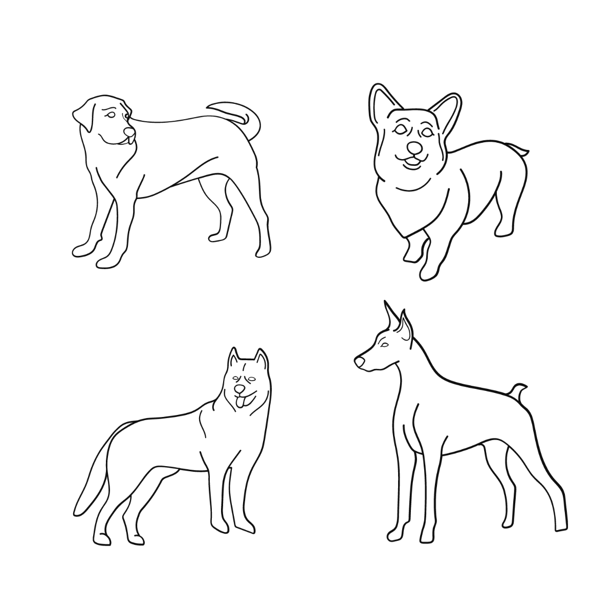 Free Dog Outline Vector Template