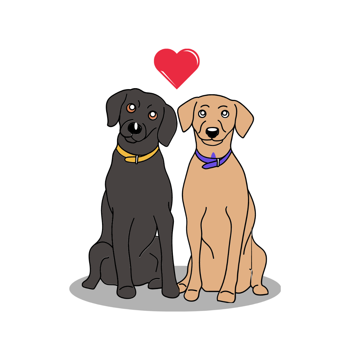 Two Dogs Vector Template