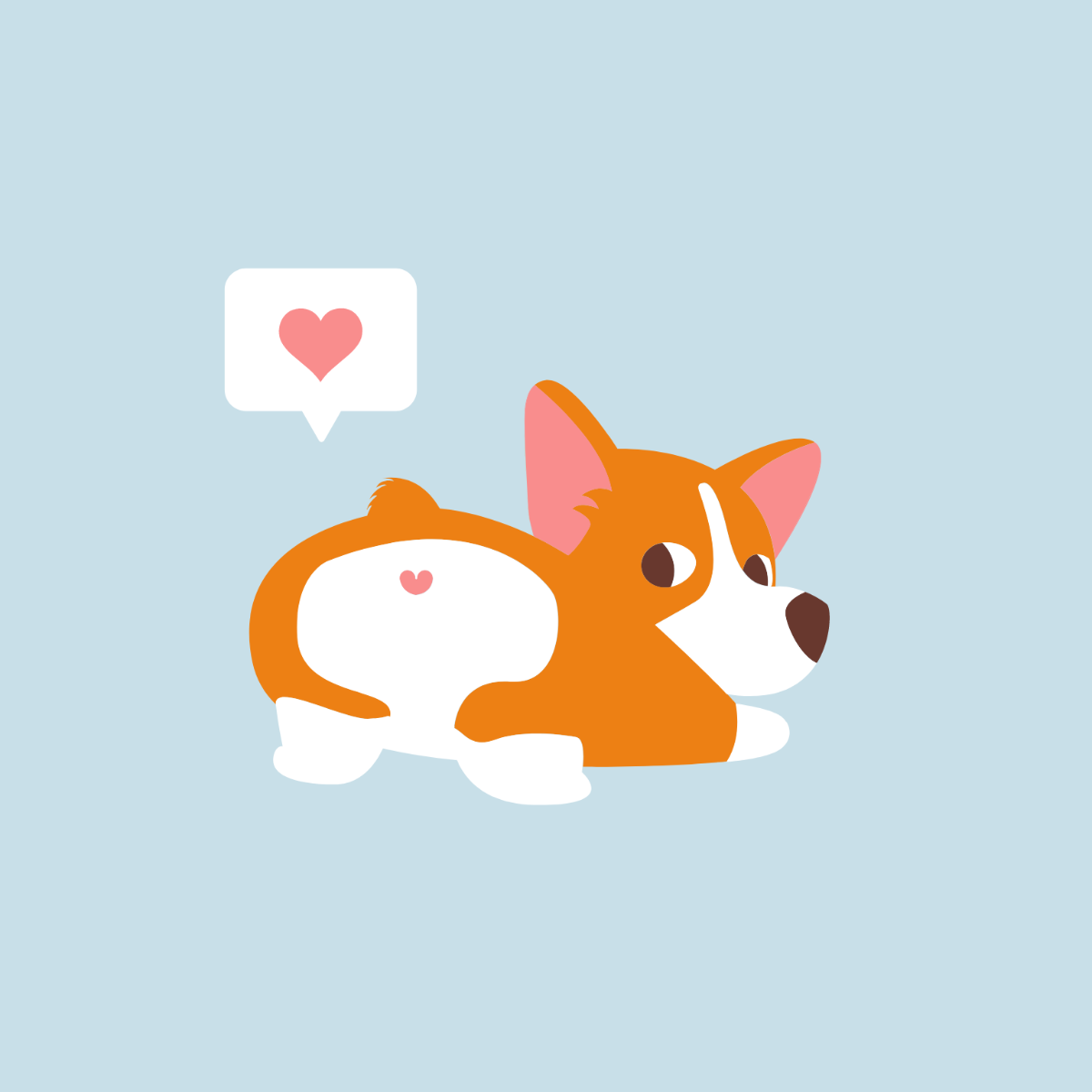 Dog And Heart Vector Template