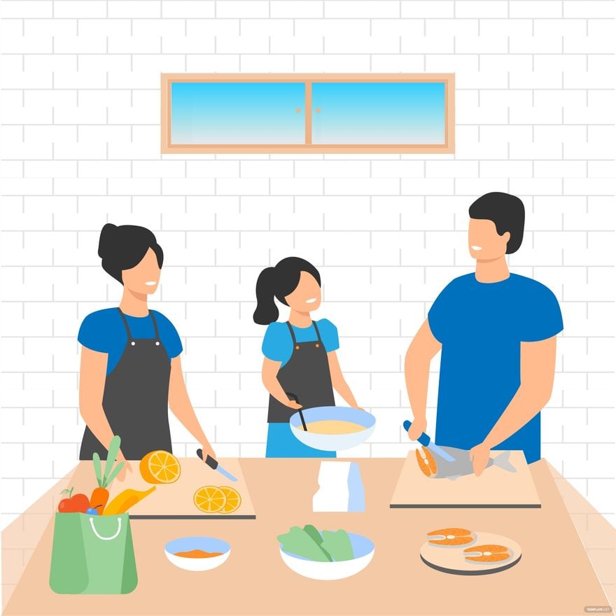 Free Family With Food Vector