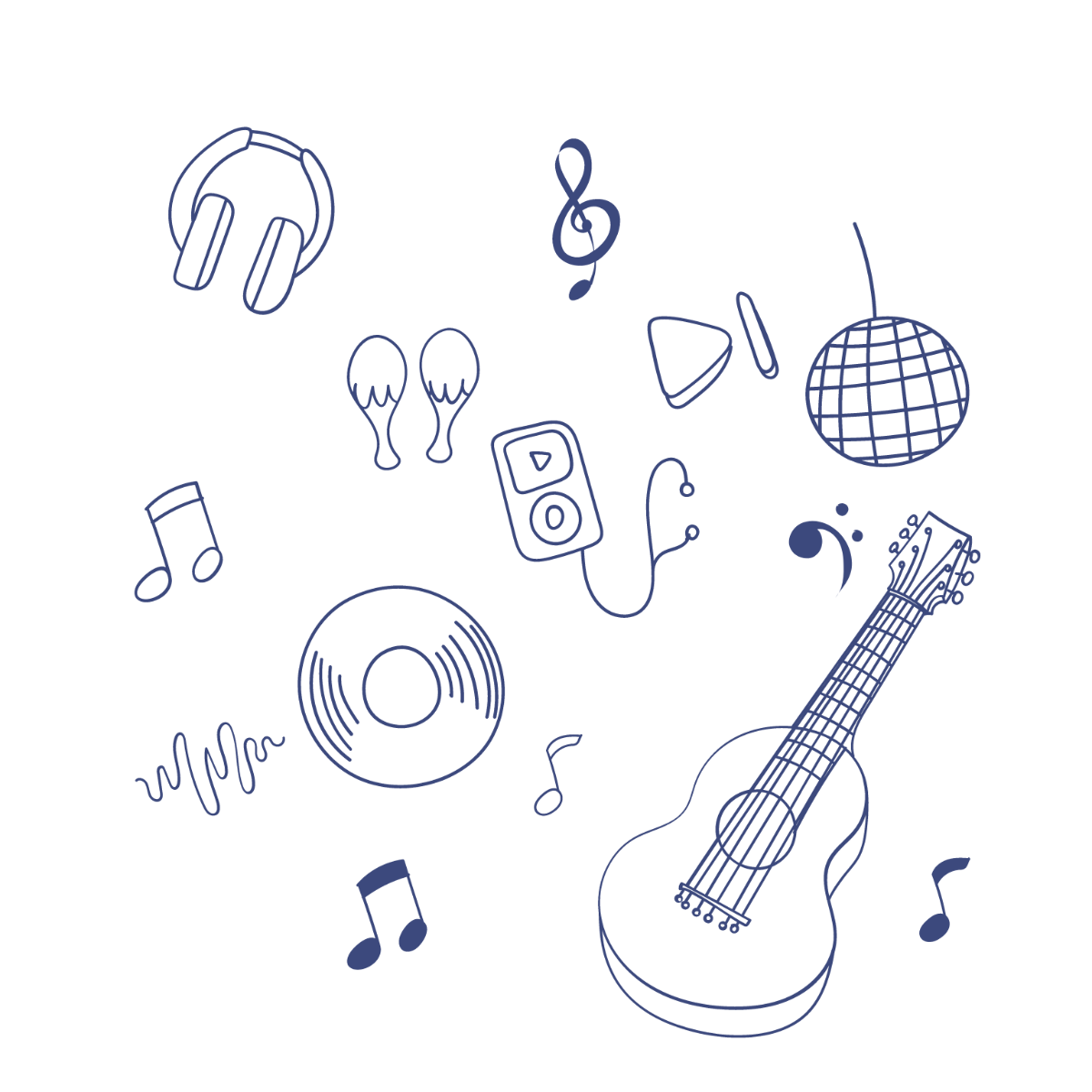 Free Doodle Music Vector