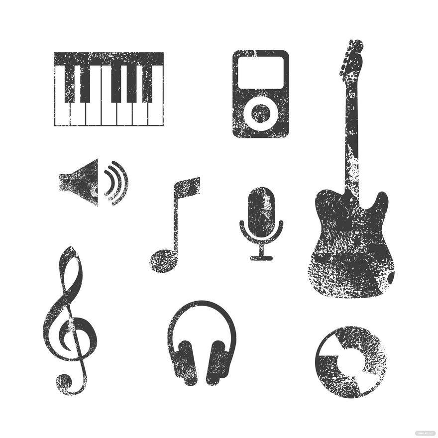 Grunge Music Vector in Illustrator, EPS, SVG, JPG, PNG