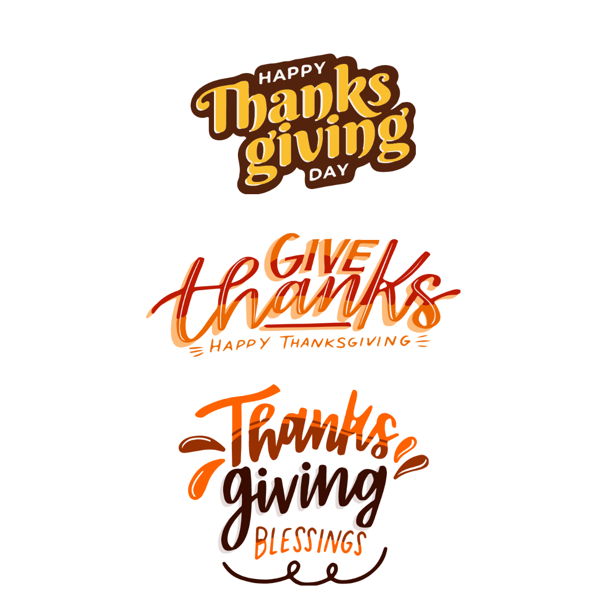 Happy Thanksgiving Text Vector Template