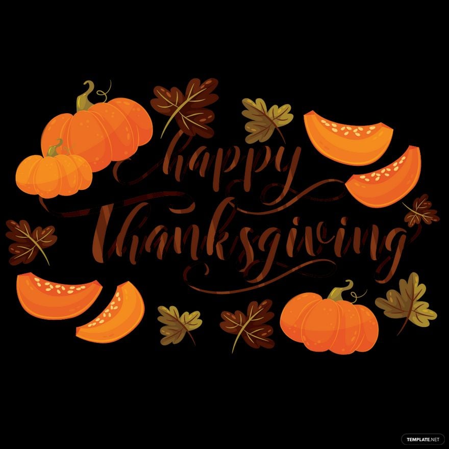 Pumpkin Happy Thanksgiving Vectors in Illustrator, EPS, SVG, JPG, PNG