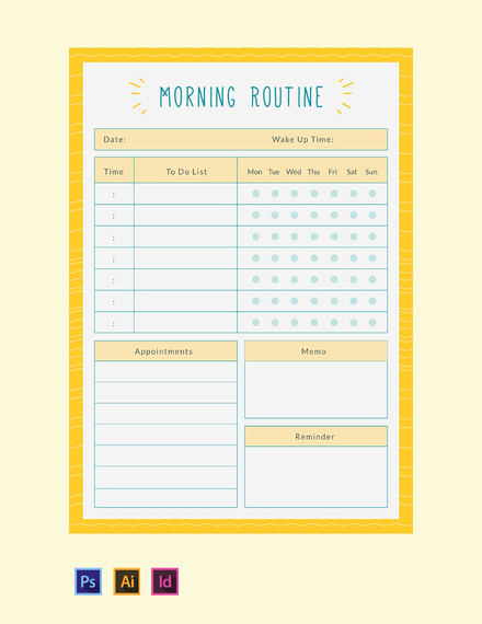 Editable Morning Routine Chart