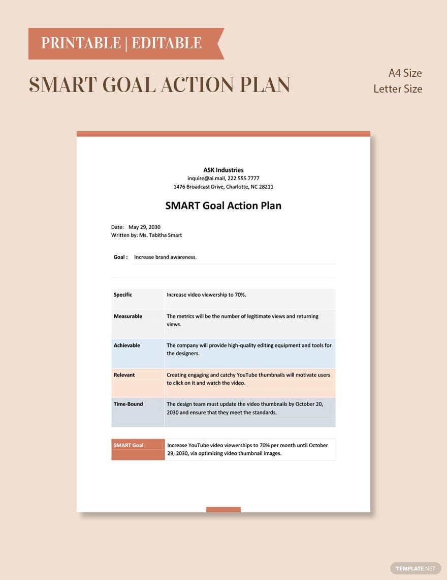 Smart Goals Action Plan Template