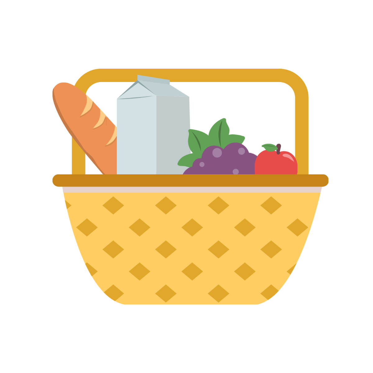 adobe illustrator food basket outline vector file download