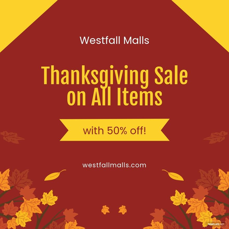 Free Thanksgiving Sale Instagram Post Template