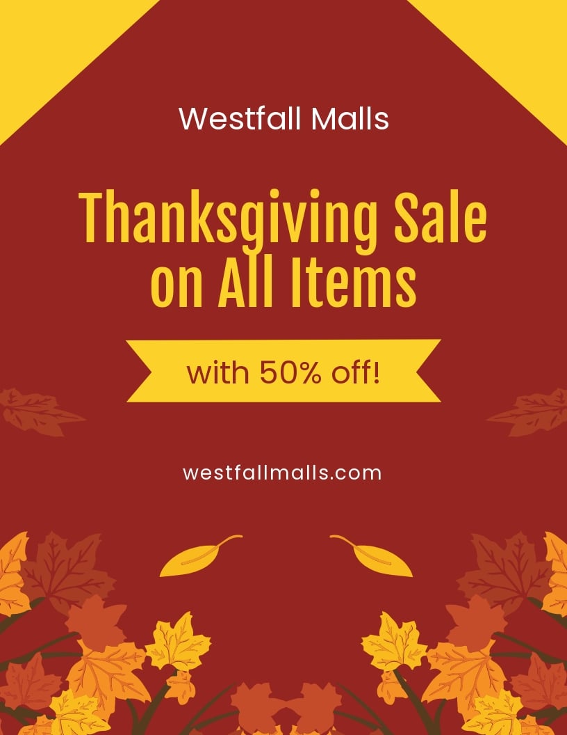 Free Thanksgiving Sale Flyer Template in Word, Google Docs, PSD, Apple Pages, Publisher
